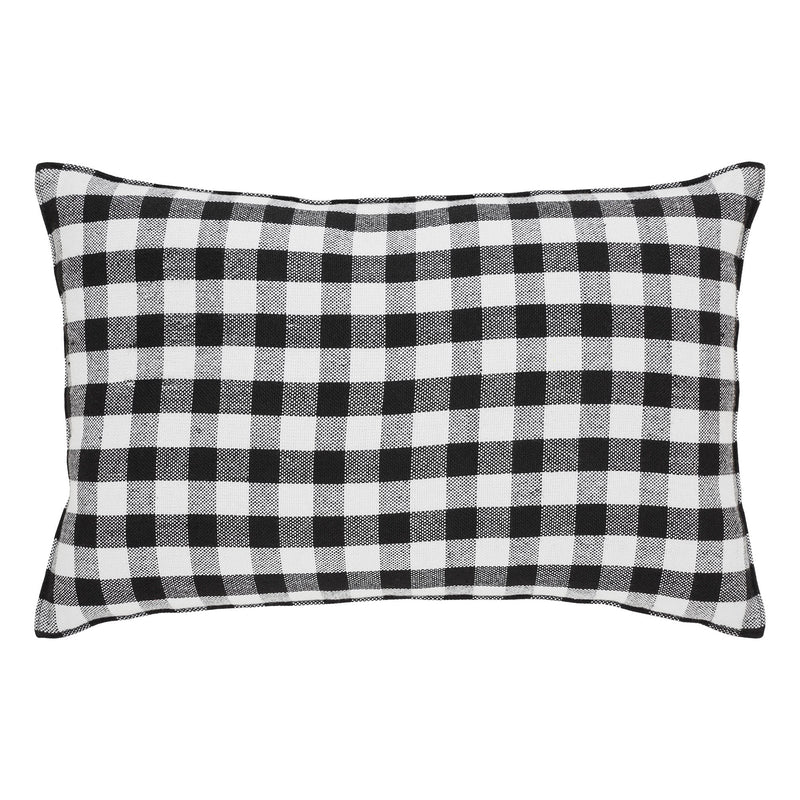 Annie Black Check Pumpkin Patch Pillow 14x22