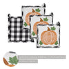 Annie Black Check Pumpkin Trivet 8x8 Set of 3