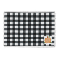 Annie Black Check Pumpkin Placemat Set of 2 13x19