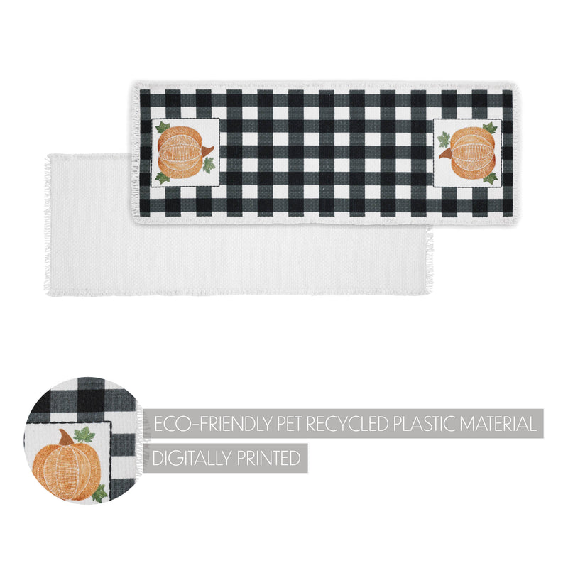 Annie Black Check Pumpkin Runner 8x24