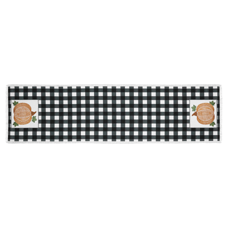 Annie Black Check Pumpkin Runner 12x48