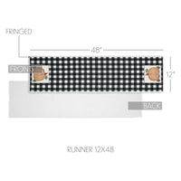 Annie Black Check Pumpkin Runner 12x48