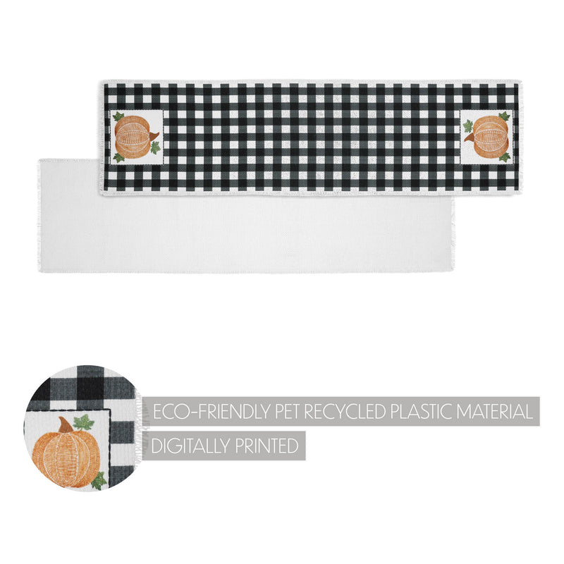 Annie Black Check Pumpkin Runner 12x48