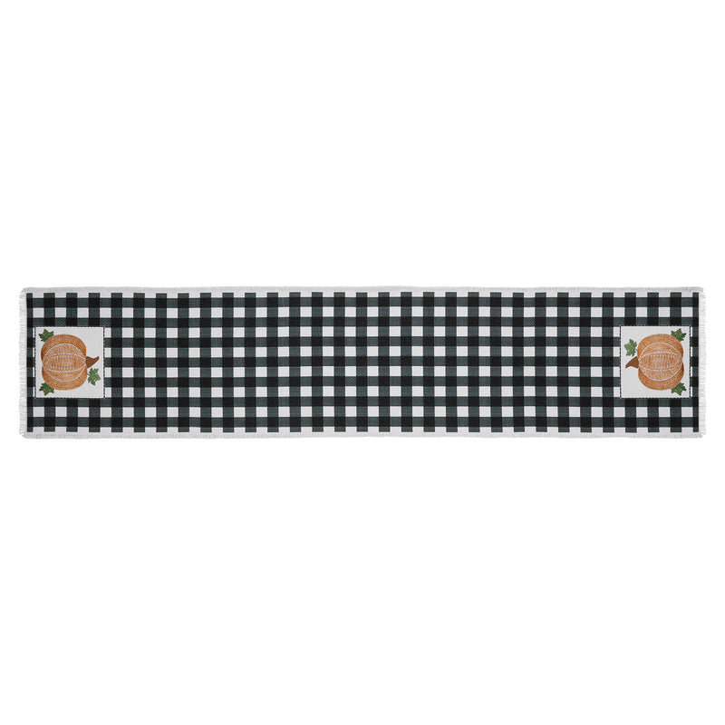 Annie Black Check Pumpkin Runner 12x60