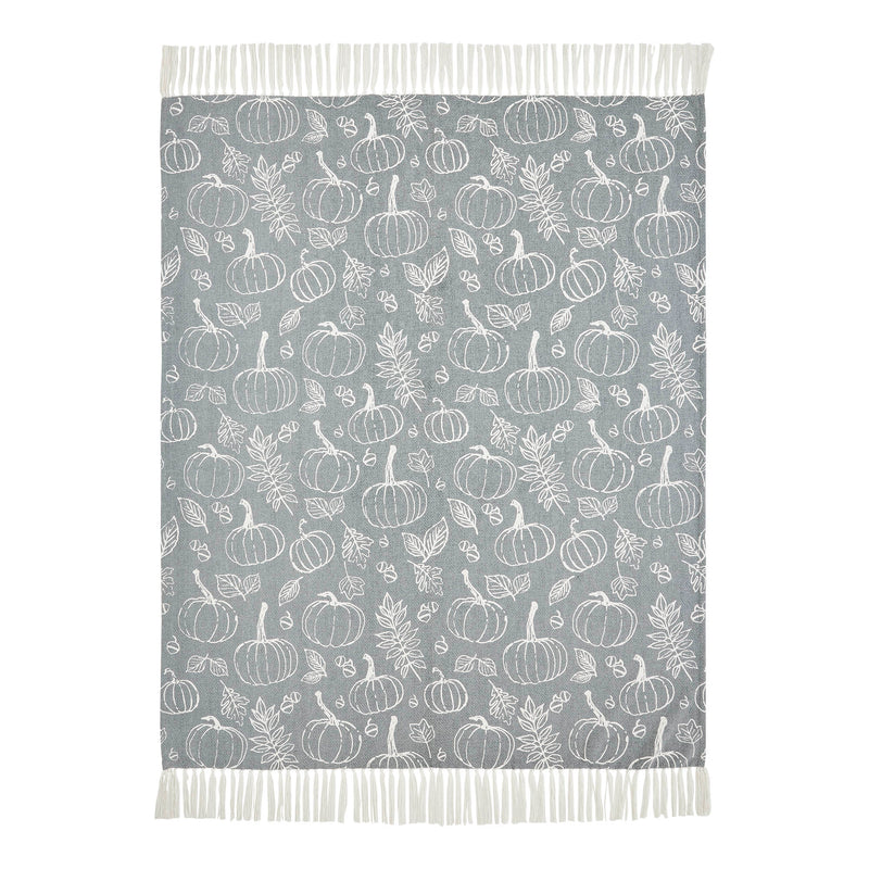 Silhouette Pumpkin Grey Throw 50x60