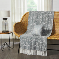 Silhouette Pumpkin Grey Throw 50x60