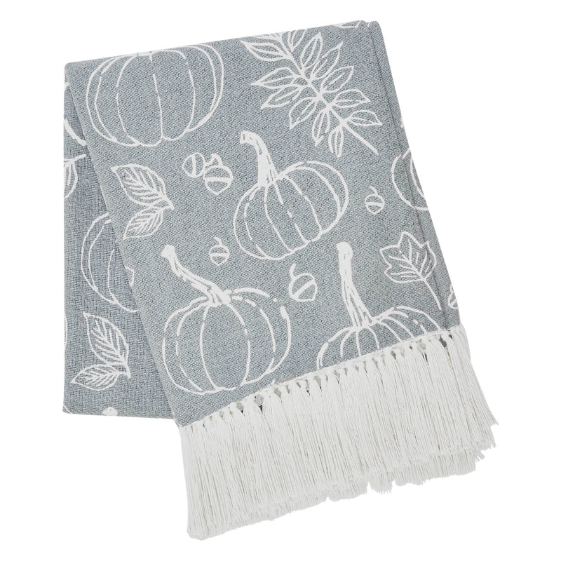 Silhouette Pumpkin Grey Throw 50x60