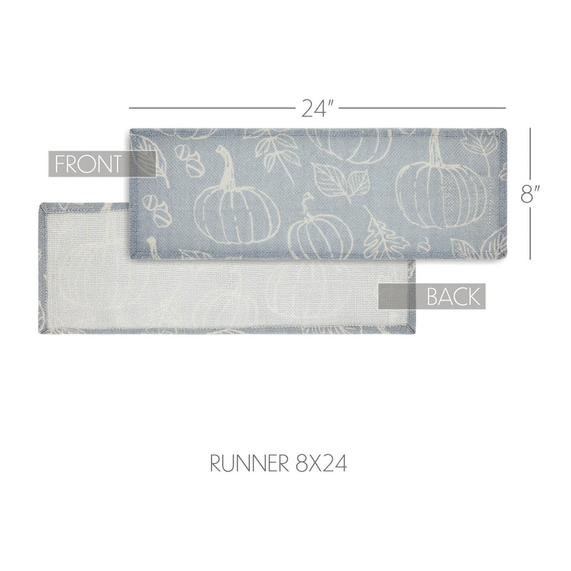 Silhouette Pumpkin Grey Runner 8x24