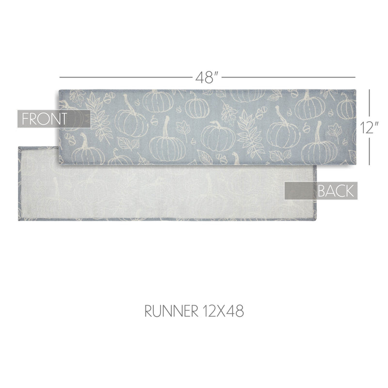 Silhouette Pumpkin Grey Runner 12x48