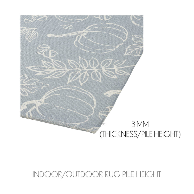 Silhouette Pumpkin Grey Indoor/Outdoor Rug Rect 17x36