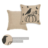 Raven Harvest Burlap Jute Pillow 12x12