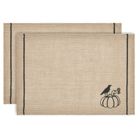 Raven Harvest Burlap Jute Placemat Set of 2 13x19