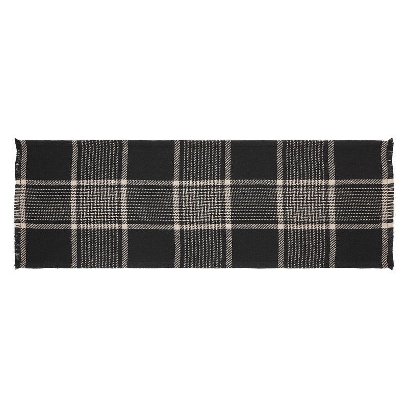 Eston Black Tan Plaid Runner 12x36