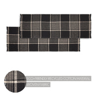 Eston Black Tan Plaid Runner 12x36