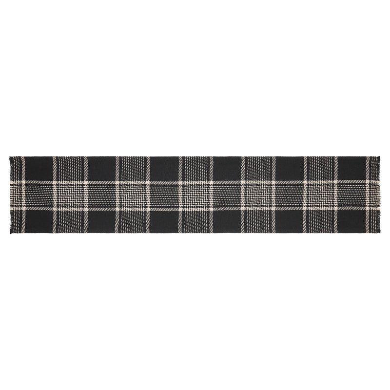 Eston Black Tan Plaid Runner 12x60