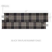 Eston Black Tan Plaid Runner 12x60