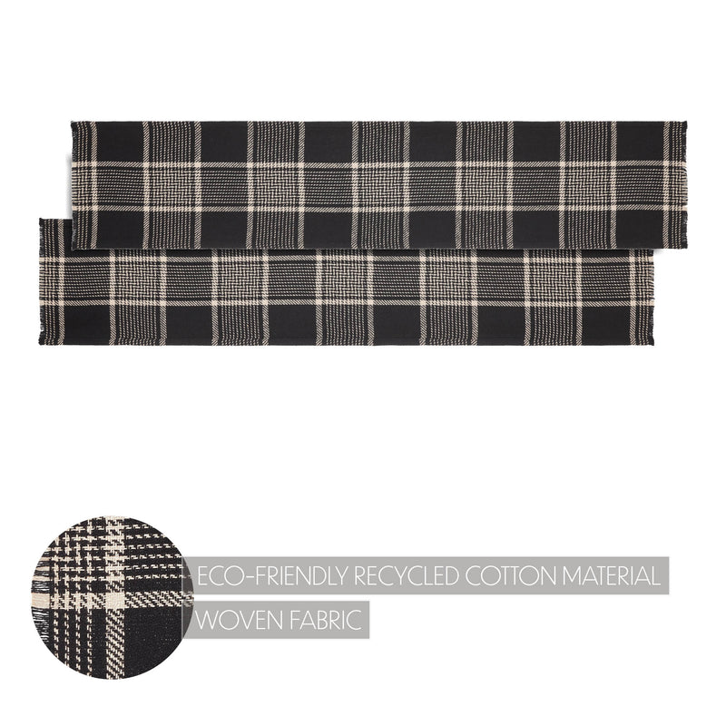 Eston Black Tan Plaid Runner 12x60