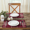 Eston Burgundy Tan Plaid Placemat Set of 2 13x19