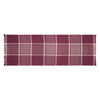 Eston Burgundy Tan Plaid Runner 12x36