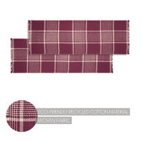 Eston Burgundy Tan Plaid Runner 12x36