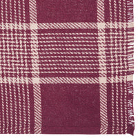 Eston Burgundy Tan Plaid Runner 12x36