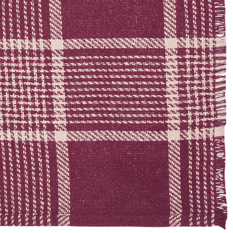 Eston Burgundy Tan Plaid Runner 12x36