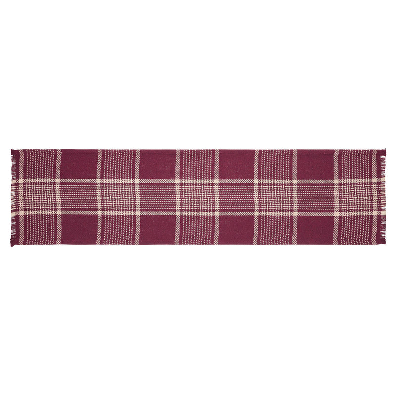 Eston Burgundy Tan Plaid Runner 12x48