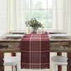 Eston Burgundy Tan Plaid Runner 12x60