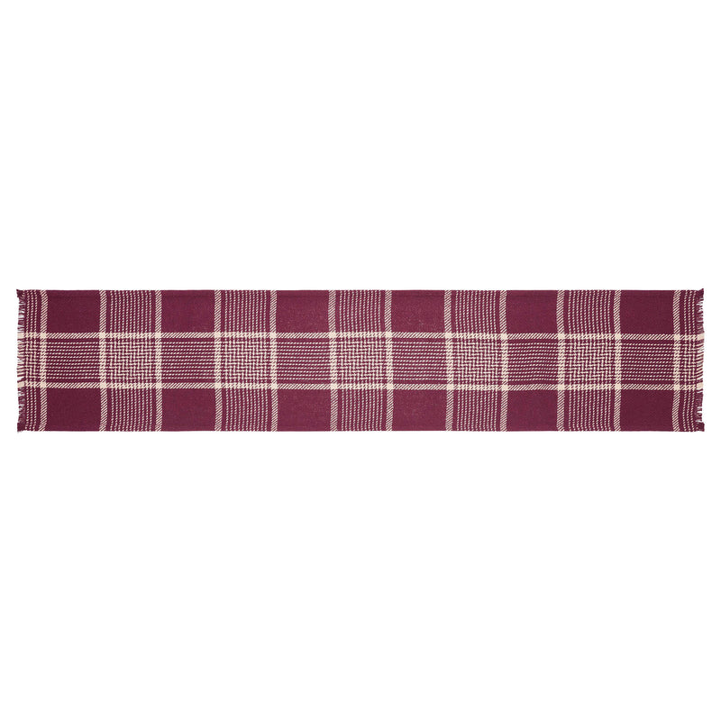 Eston Burgundy Tan Plaid Runner 12x60