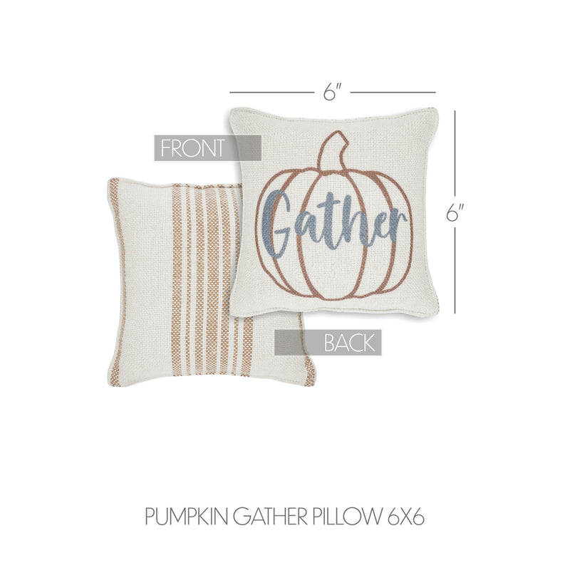 Bountifall Pumpkin Gather Pillow 6x6