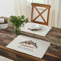 Bountifall Autumn Blessings Placemat Set of 2 13x19