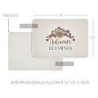 Bountifall Autumn Blessings Placemat Set of 2 13x19