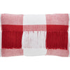 Annie Red Check Fringed Pillow 14x22