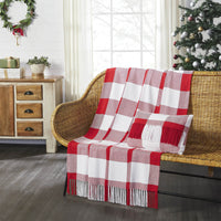 Annie Red Check Woven Throw 50x60