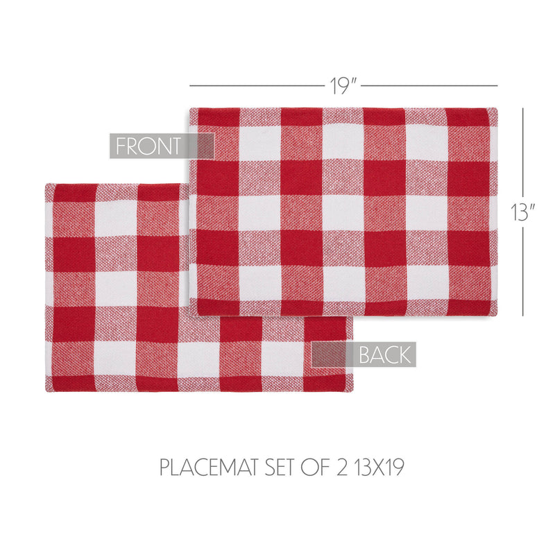 Annie Red Check Placemat Set of 2 13x19