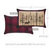 Cumberland Red Black Plaid Winter Forest Pillow 14x22