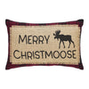 Cumberland Red Black Plaid Merry Christmoose Pillow 14x22