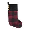 Cumberland Red Black Plaid Stocking 12x20