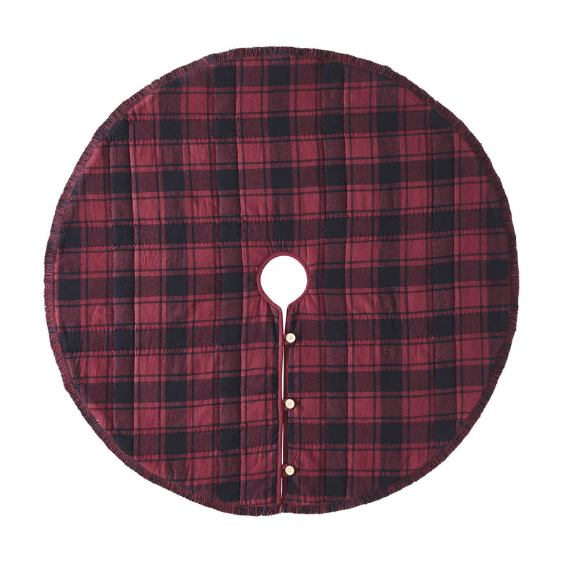 Cumberland Red Black Plaid Tree Skirt 48