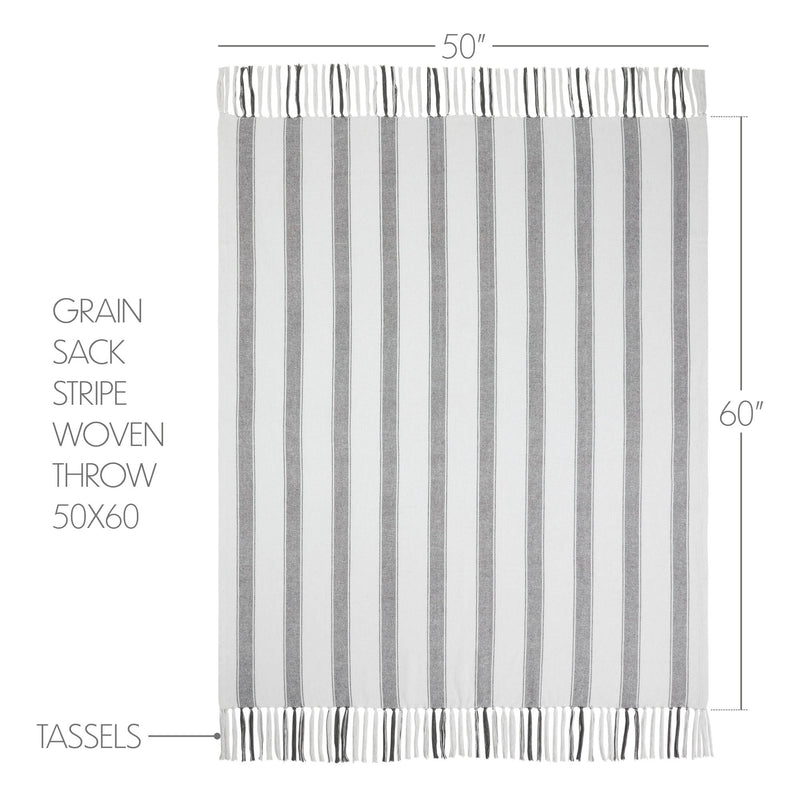 Grace Grain Sack Stripe Woven Throw 50x60