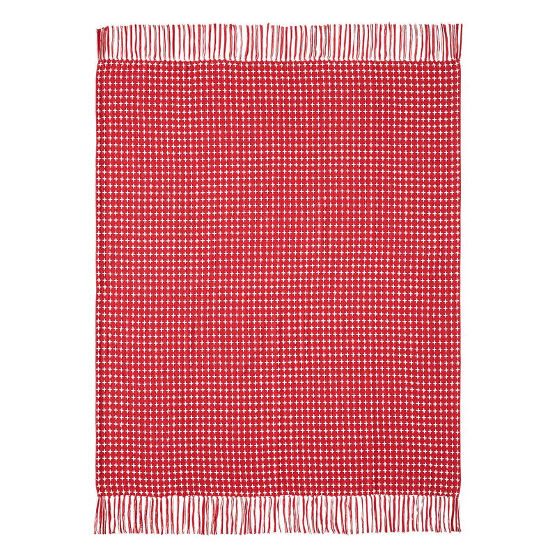 Gallen Red White Woven Throw 50x60