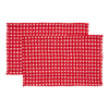 Gallen Red White Placemat Set of 2 Fringed 13x19