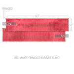 Gallen Red White Runner Fringed 12x60