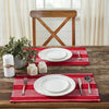 Arendal Red Stripe Placemat Set of 2 Fringed 13x19