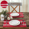 Arendal Red Stripe Placemat Set of 2 Fringed 13x19