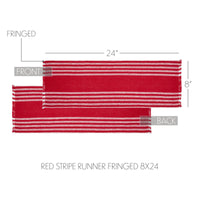 Arendal Red Stripe Runner Fringed 8x24