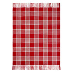 Eston Red White Plaid Woven Throw 50x60