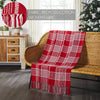 Eston Red White Plaid Woven Throw 50x60