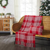 Eston Red White Plaid Woven Throw 50x60