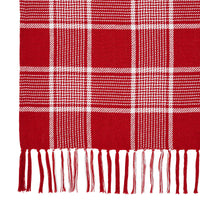 Eston Red White Plaid Woven Throw 50x60